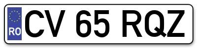 Placuta inmatriculare numar auto  CV-65-RQZ, CV 65 RQZ, CV65RQZ