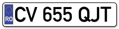 Placuta inmatriculare numar auto  CV-655-QJT, CV 655 QJT, CV655QJT