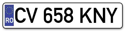 Placuta inmatriculare numar auto  CV-658-KNY, CV 658 KNY, CV658KNY