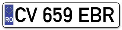 Placuta inmatriculare numar auto  CV-659-EBR, CV 659 EBR, CV659EBR