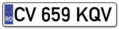 Placuta inmatriculare numar auto  CV-659-KQV, CV 659 KQV, CV659KQV