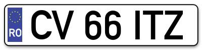 Placuta inmatriculare numar auto  CV-66-ITZ, CV 66 ITZ, CV66ITZ
