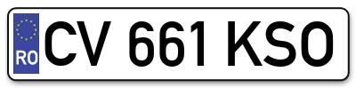 Placuta inmatriculare numar auto  CV-661-KSO, CV 661 KSO, CV661KSO