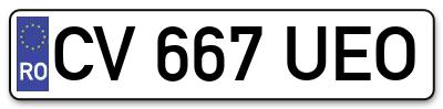 Placuta inmatriculare numar auto  CV-667-UEO, CV 667 UEO, CV667UEO