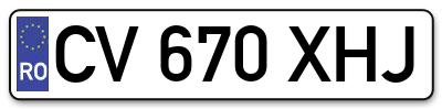 Placuta inmatriculare numar auto  CV-670-XHJ, CV 670 XHJ, CV670XHJ