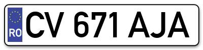 Placuta inmatriculare numar auto  CV-671-AJA, CV 671 AJA, CV671AJA
