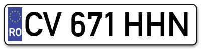 Placuta inmatriculare numar auto  CV-671-HHN, CV 671 HHN, CV671HHN