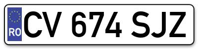 Placuta inmatriculare numar auto  CV-674-SJZ, CV 674 SJZ, CV674SJZ