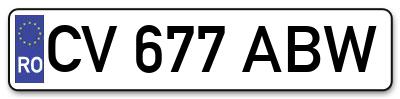 Placuta inmatriculare numar auto  CV-677-ABW, CV 677 ABW, CV677ABW