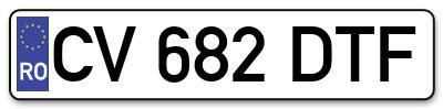 Placuta inmatriculare numar auto  CV-682-DTF, CV 682 DTF, CV682DTF