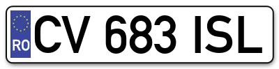 Placuta inmatriculare numar auto  CV-683-ISL, CV 683 ISL, CV683ISL