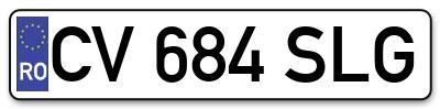 Placuta inmatriculare numar auto  CV-684-SLG, CV 684 SLG, CV684SLG