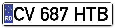 Placuta inmatriculare numar auto  CV-687-HTB, CV 687 HTB, CV687HTB