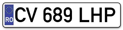 Placuta inmatriculare numar auto  CV-689-LHP, CV 689 LHP, CV689LHP