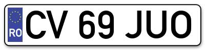 Placuta inmatriculare numar auto  CV-69-JUO, CV 69 JUO, CV69JUO