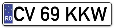 Placuta inmatriculare numar auto  CV-69-KKW, CV 69 KKW, CV69KKW