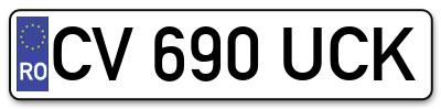 Placuta inmatriculare numar auto  CV-690-UCK, CV 690 UCK, CV690UCK