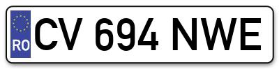 Placuta inmatriculare numar auto  CV-694-NWE, CV 694 NWE, CV694NWE