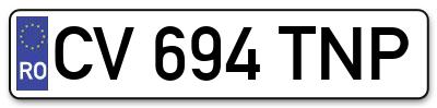 Placuta inmatriculare numar auto  CV-694-TNP, CV 694 TNP, CV694TNP
