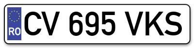 Placuta inmatriculare numar auto  CV-695-VKS, CV 695 VKS, CV695VKS