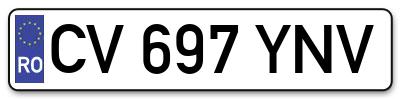 Placuta inmatriculare numar auto  CV-697-YNV, CV 697 YNV, CV697YNV
