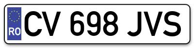 Placuta inmatriculare numar auto  CV-698-JVS, CV 698 JVS, CV698JVS