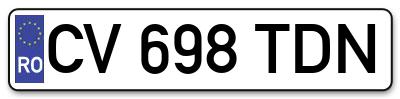 Placuta inmatriculare numar auto  CV-698-TDN, CV 698 TDN, CV698TDN
