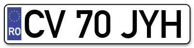 Placuta inmatriculare numar auto  CV-70-JYH, CV 70 JYH, CV70JYH