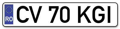Placuta inmatriculare numar auto  CV-70-KGI, CV 70 KGI, CV70KGI