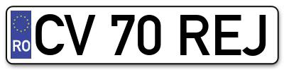 Placuta inmatriculare numar auto  CV-70-REJ, CV 70 REJ, CV70REJ