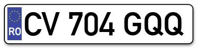 Placuta inmatriculare numar auto  CV-704-GQQ, CV 704 GQQ, CV704GQQ