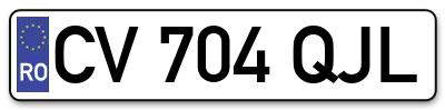 Placuta inmatriculare numar auto  CV-704-QJL, CV 704 QJL, CV704QJL