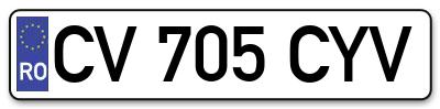 Placuta inmatriculare numar auto  CV-705-CYV, CV 705 CYV, CV705CYV