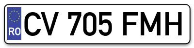Placuta inmatriculare numar auto  CV-705-FMH, CV 705 FMH, CV705FMH