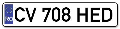 Placuta inmatriculare numar auto  CV-708-HED, CV 708 HED, CV708HED
