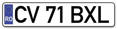 Placuta inmatriculare numar auto  CV-71-BXL, CV 71 BXL, CV71BXL