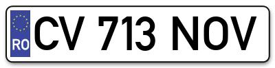 Placuta inmatriculare numar auto  CV-713-NOV, CV 713 NOV, CV713NOV