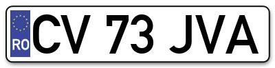 Placuta inmatriculare numar auto  CV-73-JVA, CV 73 JVA, CV73JVA