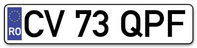 Placuta inmatriculare numar auto  CV-73-QPF, CV 73 QPF, CV73QPF