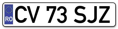 Placuta inmatriculare numar auto  CV-73-SJZ, CV 73 SJZ, CV73SJZ
