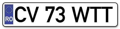 Placuta inmatriculare numar auto  CV-73-WTT, CV 73 WTT, CV73WTT