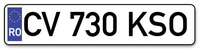 Placuta inmatriculare numar auto  CV-730-KSO, CV 730 KSO, CV730KSO