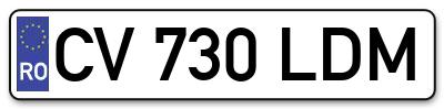Placuta inmatriculare numar auto  CV-730-LDM, CV 730 LDM, CV730LDM