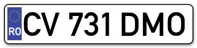 Placuta inmatriculare numar auto  CV-731-DMO, CV 731 DMO, CV731DMO