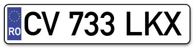 Placuta inmatriculare numar auto  CV-733-LKX, CV 733 LKX, CV733LKX