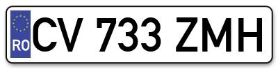 Placuta inmatriculare numar auto  CV-733-ZMH, CV 733 ZMH, CV733ZMH