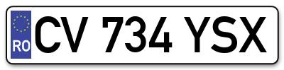 Placuta inmatriculare numar auto  CV-734-YSX, CV 734 YSX, CV734YSX