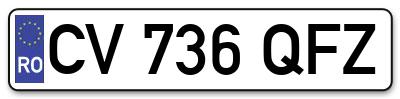 Placuta inmatriculare numar auto  CV-736-QFZ, CV 736 QFZ, CV736QFZ