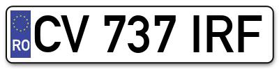 Placuta inmatriculare numar auto  CV-737-IRF, CV 737 IRF, CV737IRF