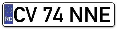 Placuta inmatriculare numar auto  CV-74-NNE, CV 74 NNE, CV74NNE